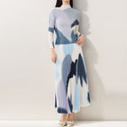 gray blue / 90cm overskirt T-shirt suit