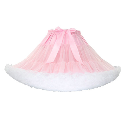 Adult Petticoat Daily Style Ultra-Puffy Nylon Lolita Cloud Petticoat Seamless Marshmallow Violent Puffy Skirt