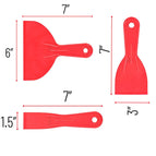 Red 3-piece set (1.5 inch 3 inch 6 inch) plastic putty scraper 0.19