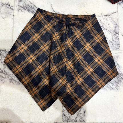 Street Retro Plaid Fart Curtain All-Match Fashionable One-Piece Tube Top Lace-Up Irregular Fake Shirt Skirt