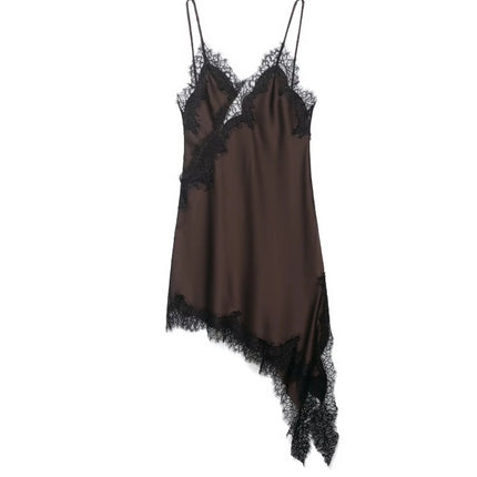 Cross-Border Women's Clothing Wholesale 2025 Summer New European and American Style Suspender Lace Irregular Hem Dress