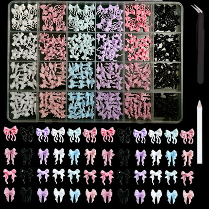 24 grid cartoon nail accessories mix cute cookies donuts candy nail accessories diy handmade material box