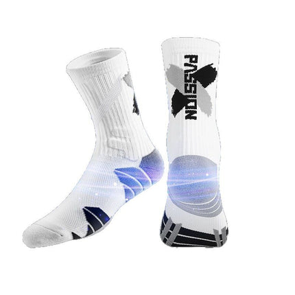 Men's High Barrel Professional Practical Basketball Socks Contrast Color Towel Bottom Thickened Shock Absorbing High Top Fashionable Socks Sports Elite Socks