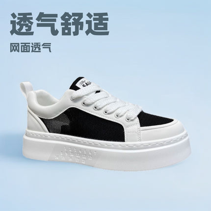 Men's Shoes 2026 New Summer Mesh Breathable Thin Sports Casual White Shoes Thick-Soled Sneakers Versatile Trendy White Shoes