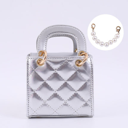 New Children's Bag Fashion Stylish Rhomboid Pearl Handbag Parent-child Crossbody Bag Mini Portable Shoulder Daffy Bag