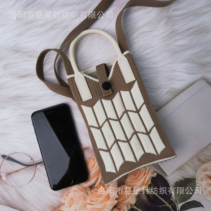 Girl's Heart-Shaped Knitted Crossbody Bag