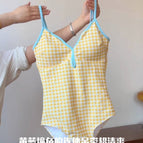 Yellow one-piece swimsuit / Xl 52.5-60kg