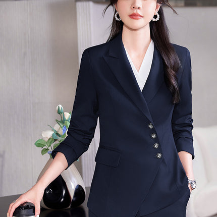 Professional Suit suit Women's Senior Sense 2024 Spring and Autumn New Hotel Front Desk Beauty Salon Overalls Suit Jacket