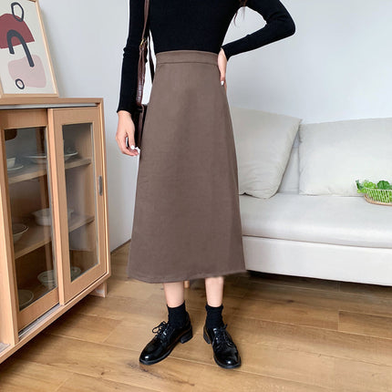 New high waist slimming A hip skirt 20 skirt women split 23 words plus size woolen autumn and winter chubby girl mid-length