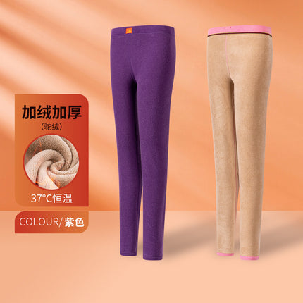 Fleece-Lined Leggings for Women, Thickened Thermal Pants, Cold-Resistant, Constant Temperature, High Elasticity, Versatile Women's Camel Fleece Pants, Autumn Pants
