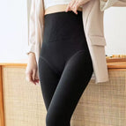 Fishbone waist plain black with feet / 260g [80- 72.5kg ] fleece leggings