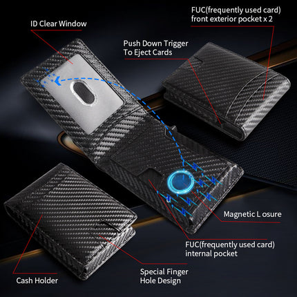 Cross-Border New Microfiber Wallet Anti-Theft Brush Multi-Function Multi-Card Metal Card Holder Portable Men's Id Wallet