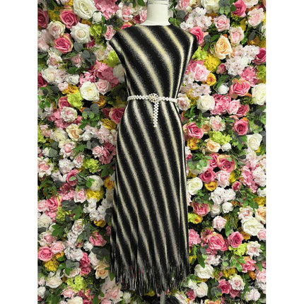 Factory Direct Miyake Pleated Gold Spray Tassel Dress