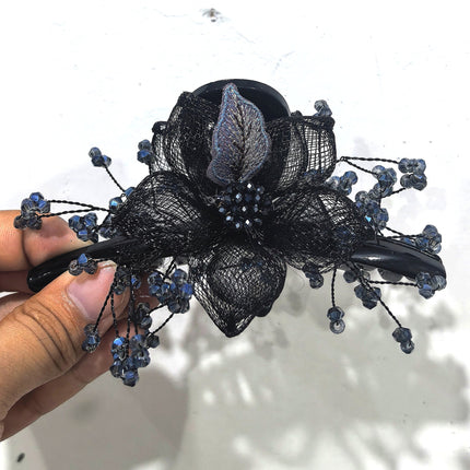 Cross-border high-grade handmade copper wire woven flower clip metal clip back head coil hair large shark clip hair accessories