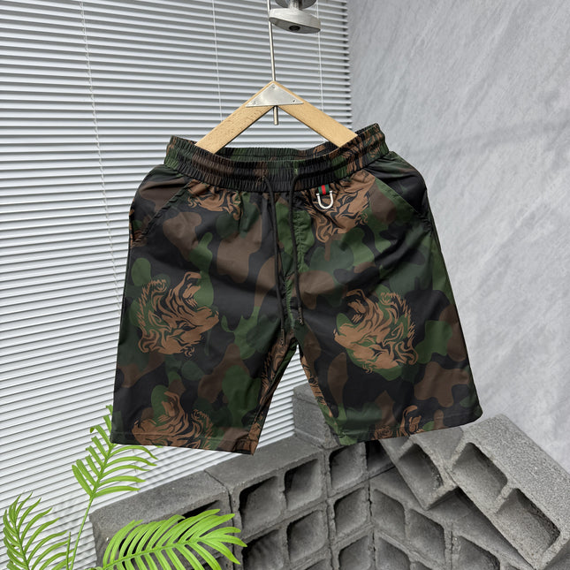 Summer New Fashion Printed Tiger Head Graffiti Shorts Men's Straight Trendy Couple's Shorts Versatile Beach Shorts