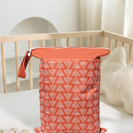 Cross-border in stock Nordic Animal Printing Baby Room Storage Hanging Bag Dry and Wet Separation Double-layer Waterproof Bag Wetbag