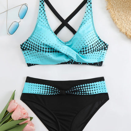 New European and American Cross-Border Split Swimsuit Women's Bikini Large Size Triangle Bikini Swimsuit