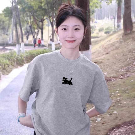 White Short-Sleeve T-Shirt for Women 2026 New Style Pure Cotton Loose Half-Sleeve Ladies' Lazy Style Korean Version Unique and Chic Top