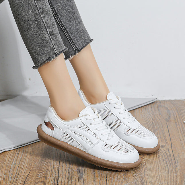 2024 new spring and summer Joker pedal breathable mesh mesh casual white shoes mesh shoes women's shoes wholesale