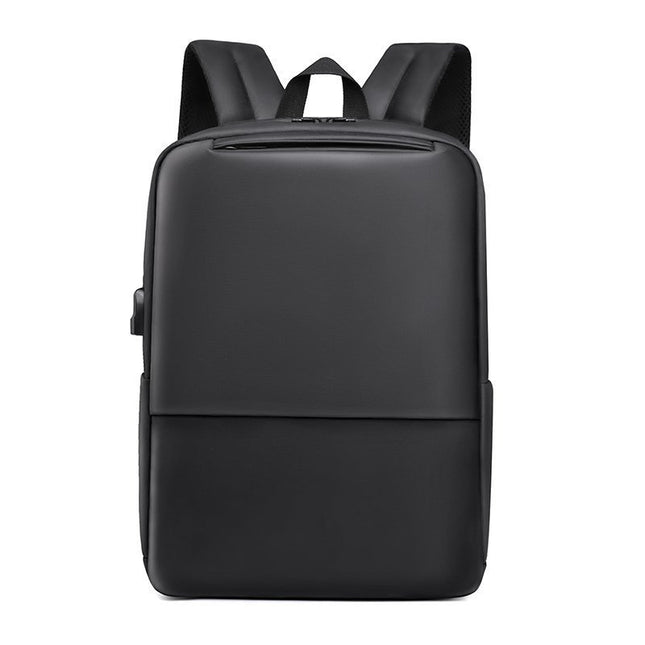 Cross-border Men's Business Backpack Solid Color Simple Fashion Computer Bag Charging Travel Large Capacity Multi-function Backpack
