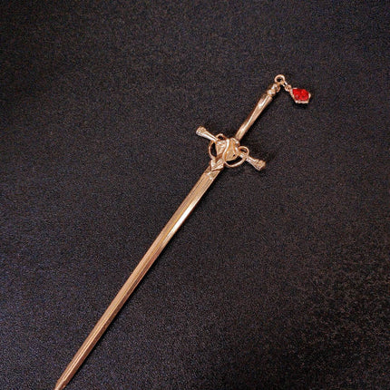 Sword water drop hairpin advanced sense new Chinese style hairpin antique Chinese clothing hair accessories hair pin