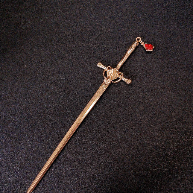 Sword water drop hairpin advanced sense new Chinese style hairpin antique Chinese clothing hair accessories hair pin