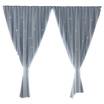 Source manufacturers non-perforated installation curtains hook and loop curtains cross-border foreign trade shading curtains self-adhesive finished products wholesale