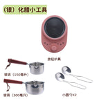 Pink electric stove + double small pots + double small spoons