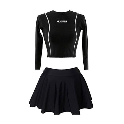 Skirt Split Boxer Skirt Long-sleeved Half-sleeved Conservative Push-up Chest Pad Swimsuit Women's Hot Spring Belly Covering Swimsuit