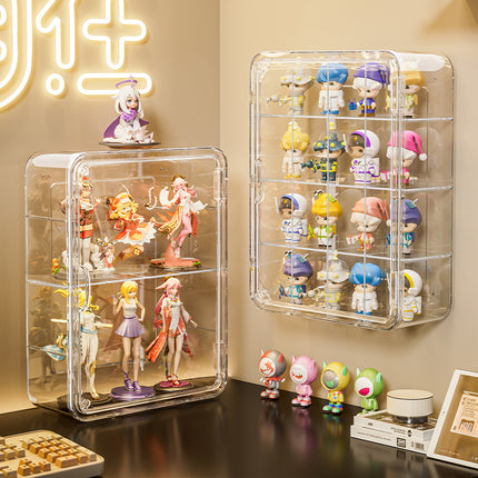 Wall-mounted Bubble Mart Hand-held Storage Box Dustproof Transparent Magnetic Door Blind Box Display Cabinet Grain Display Box