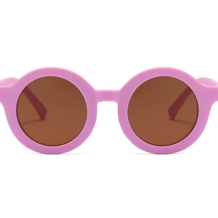 2023Ins Kidsren's Sunglasses Retro Boys and Girls Kidsren's Sunglasses Ready-Made Baby Round Frame Sunglasses