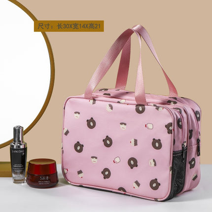 Double-Layer Large-Capacity and Good-Looking Storage Bag for Travel, Portable Toiletry Bag, Simple Waterproof and Stowable Cosmetic Bag