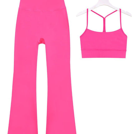 Lulu Same in stock Cross-border Y Vest Bell-bottom Pants suit Women's Sports Fitness Bra Yoga Top