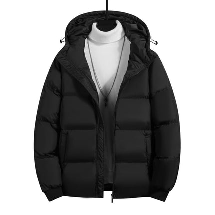 Cross-Border Men's Thickened Cotton Jacket with Hood, Loose Fit, Warm, Versatile, Casual, Cold-Proof Men's Cotton Coat, Trendy Sports Jacket