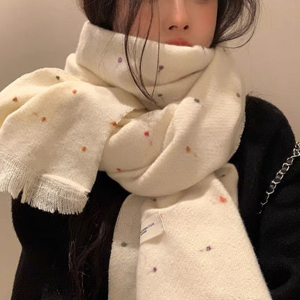 Cross-Border Imitation Cashmere Plaid Scarf for Women Autumn and Winter Thickened Warm Shawl Dual-Purpose Student Maillard Scarf Wholesale