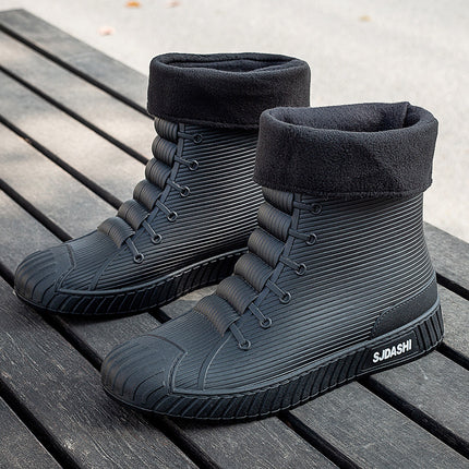 New Rain Boots for Men and Women, Waterproof Shoes, Short-Tube Adult Fashion Student Korean Style Mid-Tube Non-Slip Water Boots, Trendy and Versatile