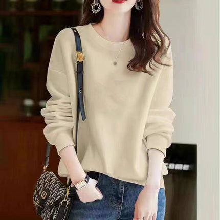 Heavy Chinese Cotton Sweater fleece-lined Thickened Autumn and Winter Printed Loose Couple's Top Long Sleeve Unisex Base Shirt