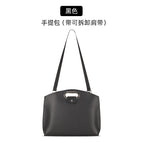 Black accessible luxury satchel bag with shoulder strap / 15inch