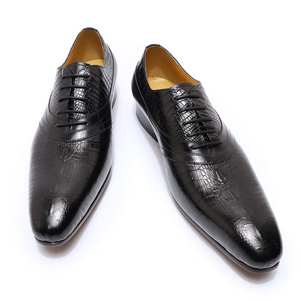 Men's Shoes Cross-Border Large Size New Casual Leather Shoes Cowhide Fashion Men's Business Formal Leather Shoes Trendy Retro Wedding Shoes