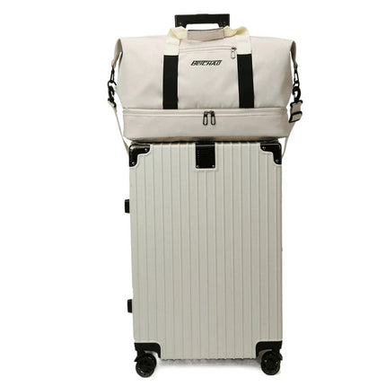 New Style Travel Bag for Women, Waterproof, Large Capacity, Dry and Wet Separation, Gym Bag, Can Be Attached to Trolley, Portable Storage Bag
