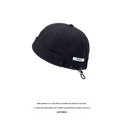 Men's and Women's Dome Hip-Hop Yuppie Domestics Cap Trendy Reflective Drawstring Original Trendy Brand Distinctive Beanie Hat Spring and Autumn