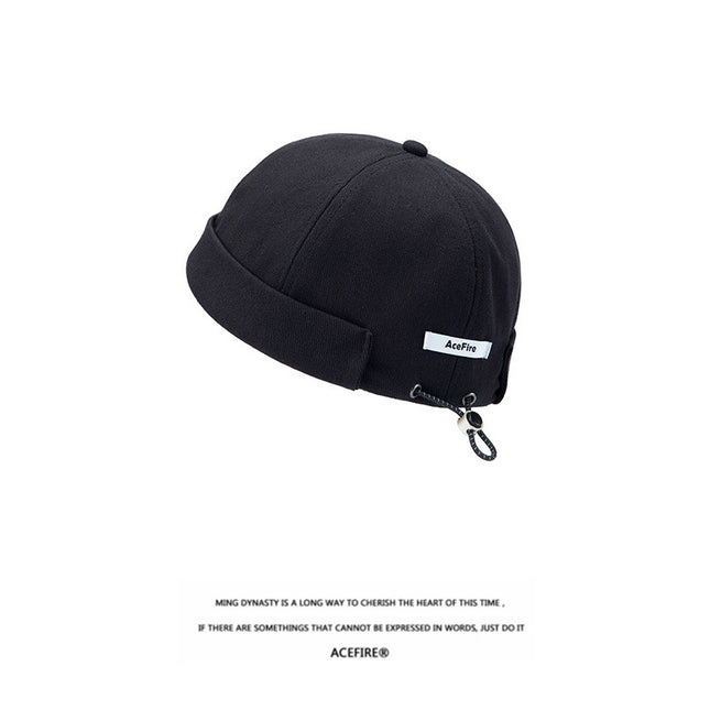 Men's and Women's Dome Hip-Hop Yuppie Domestics Cap Trendy Reflective Drawstring Original Trendy Brand Distinctive Beanie Hat Spring and Autumn