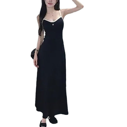 French Style Hip Dress Women's Summer New Fashion Casual A- line Stripe Slim-fit Slimming Sling dress