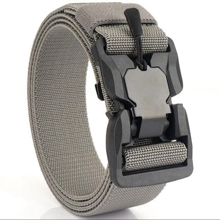 Explosive outdoor tactical belt magnetic suction buckle men's and women's convenient nylon elastic woven belt factory straight hair