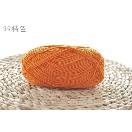 Xuefeier 4-Strand Milk Cotton Wool Ball 4-Strand Combed Cotton Thread Does Not Ball Baby Hand-Knitted DIY Cute Doll