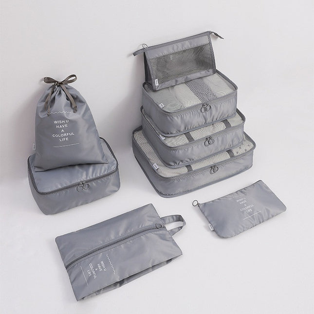 Travel Storage Bag Eight-Piece Storage Bag Waterproof Oxford Cloth Business Trip Makeup and Toiletry Classification Storage Set