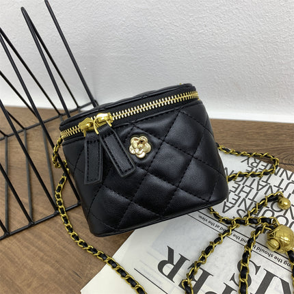 New Textured Box Bag Niche Fashion Lipstick Bag Versatile Small Fragrant Style Rhombus Chain Shoulder Crossbody Bag for Women