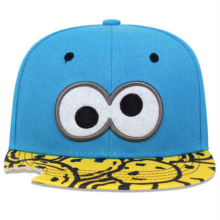Cross-Border Foreign Trade New Adult Hat Embroidered Eyes Flat Brim Hip-Hop Baseball Cap Outdoor Sun Protection Peaked Cap