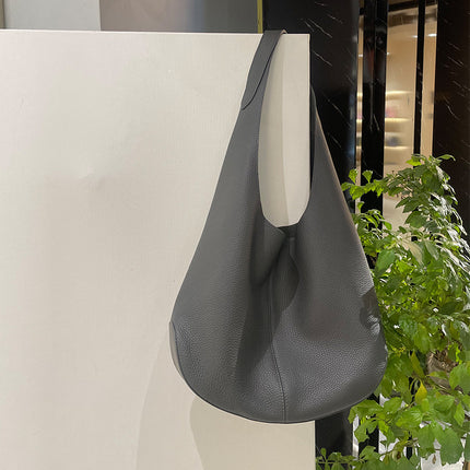 High-End Genuine Leather Fashion Bucket Bag, Lazy Shoulder Bag, Women's Bag, New Bag, Women's Simple Large-Capacity Tote Bag