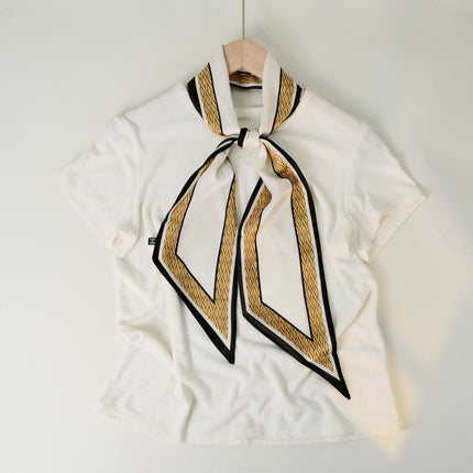 2025 European and American-style Beveled Silk Scarf Cross-border Silk Cashew Dot Long High-end Ribbon Scarf Women's Belt